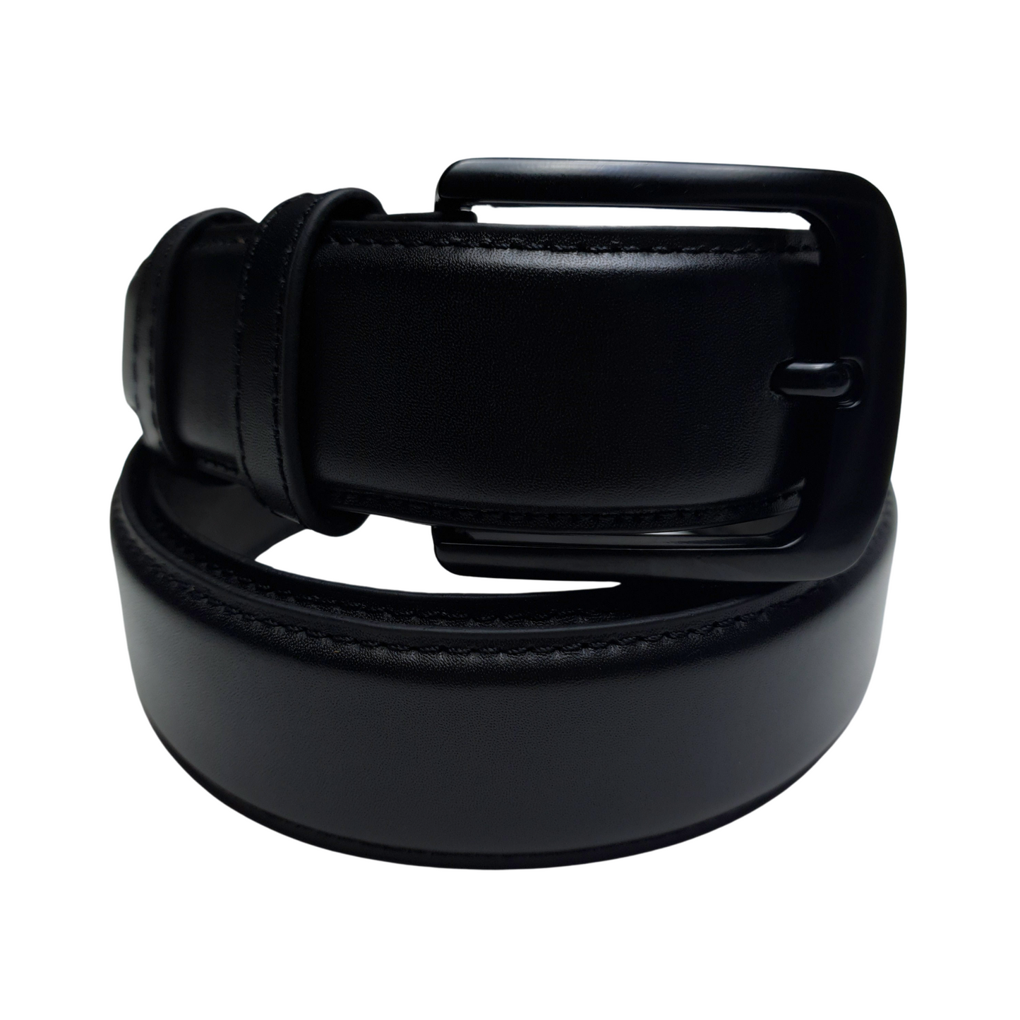 Men's Premium Waist Belt 100% Genuine Leather Black Color One Size - Chromium & Itch Free