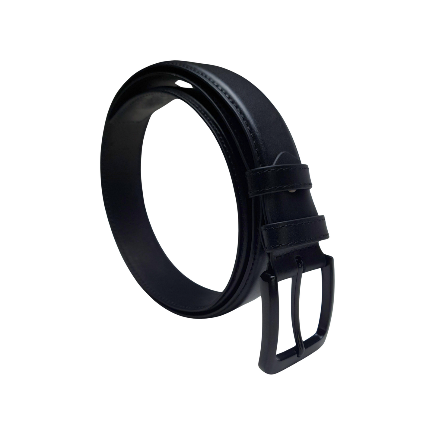 Men's Premium Waist Belt 100% Genuine Leather Black Color One Size - Chromium & Itch Free